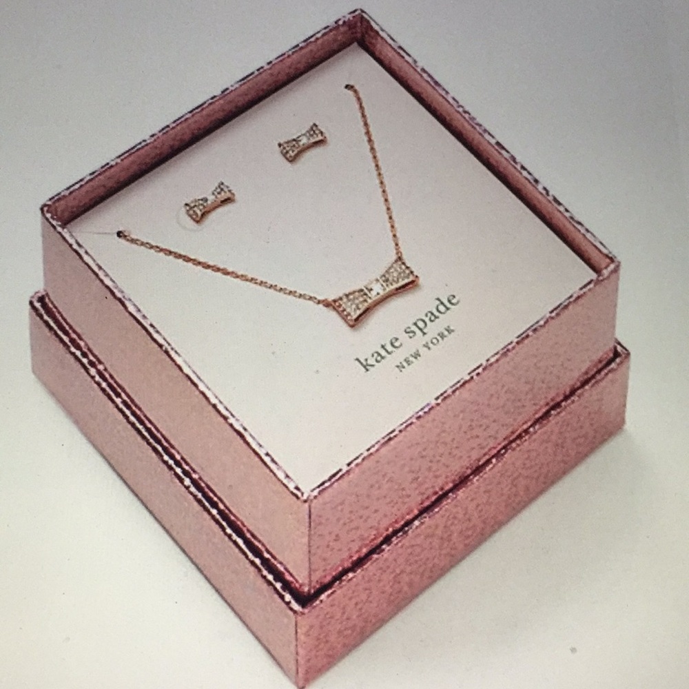 ♠️KATE SPADE -BOW PENDANT & STUDS BOXED SET (NWT)